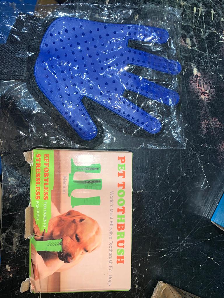 Combo Guante Cepillo + Juguete para mascotas