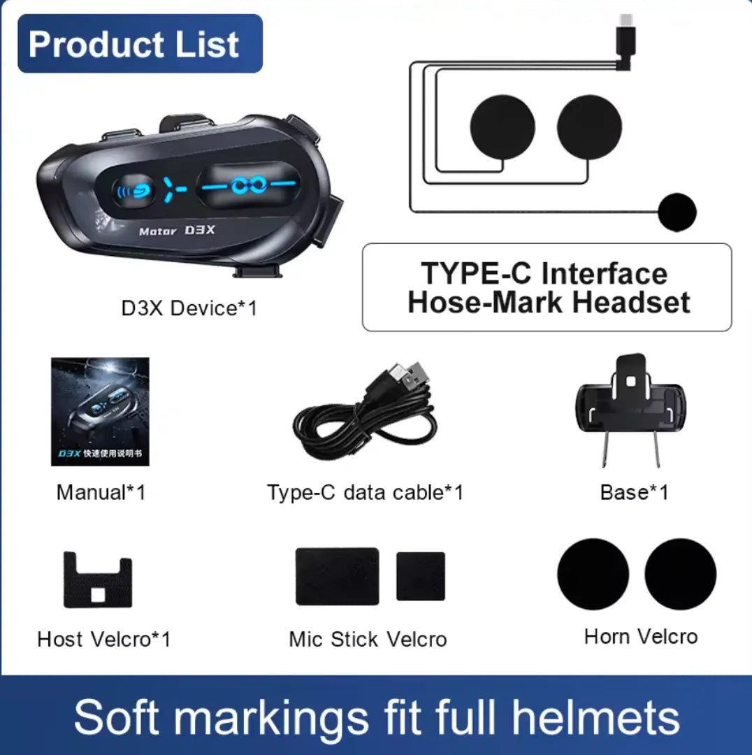 Intercomunicador para moto D3X